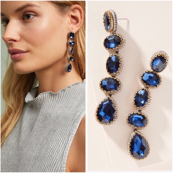 Skipping Stone Drop Earrings Deepa Gurnani NWT - Picture 2 of 8